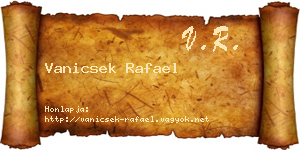 Vanicsek Rafael névjegykártya